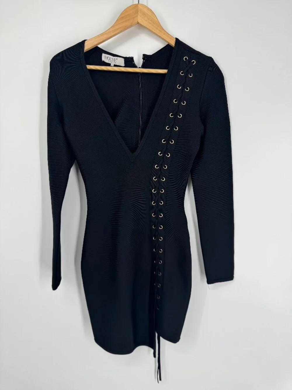 House of London Black Daniela Mini Dress Size S - Picture 2 of 13